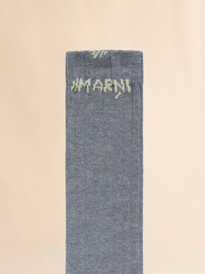 Light blue ribbed cotton socks with Marni Mending - Socks - Image 3