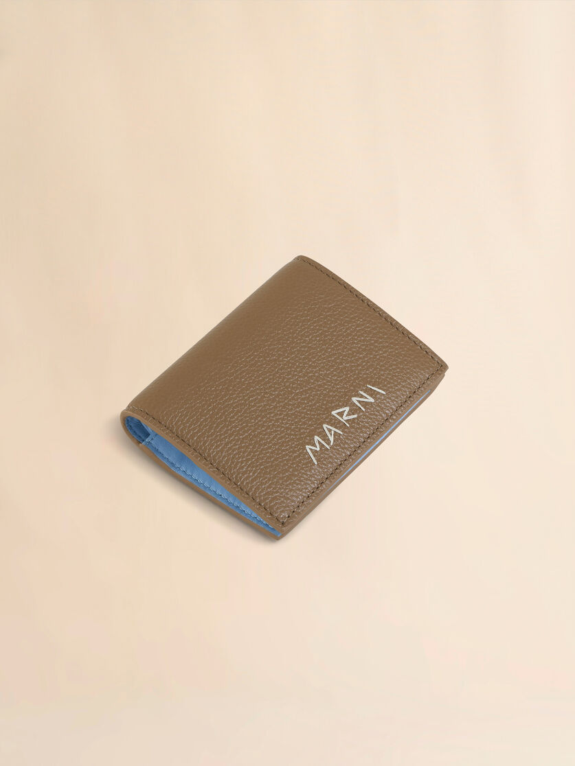 Brown leather bifold wallet with Marni mending | Marni