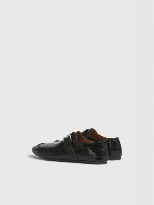 Black croc-effect leather Andy loafer - Mocassin