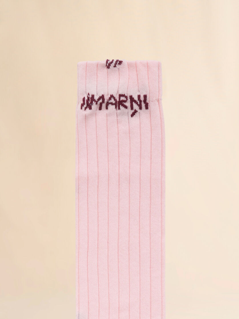 Light blue ribbed cotton socks with Marni Mending - Socks - Image 3