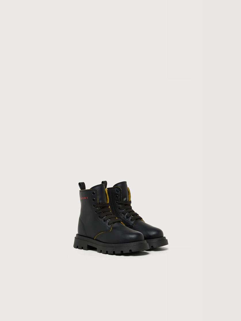 Black army boots with logo, Image 2
