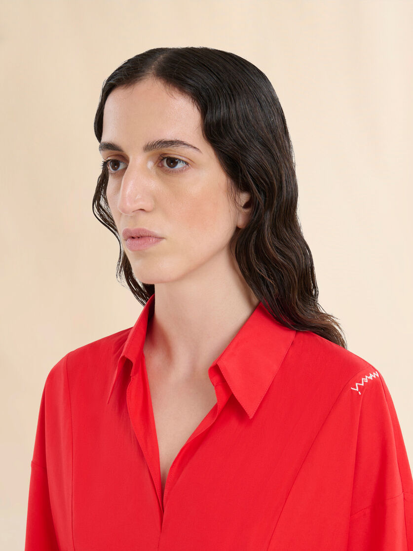 Organic cotton shirt dress with Marni Symbol - Dresses - Image 4