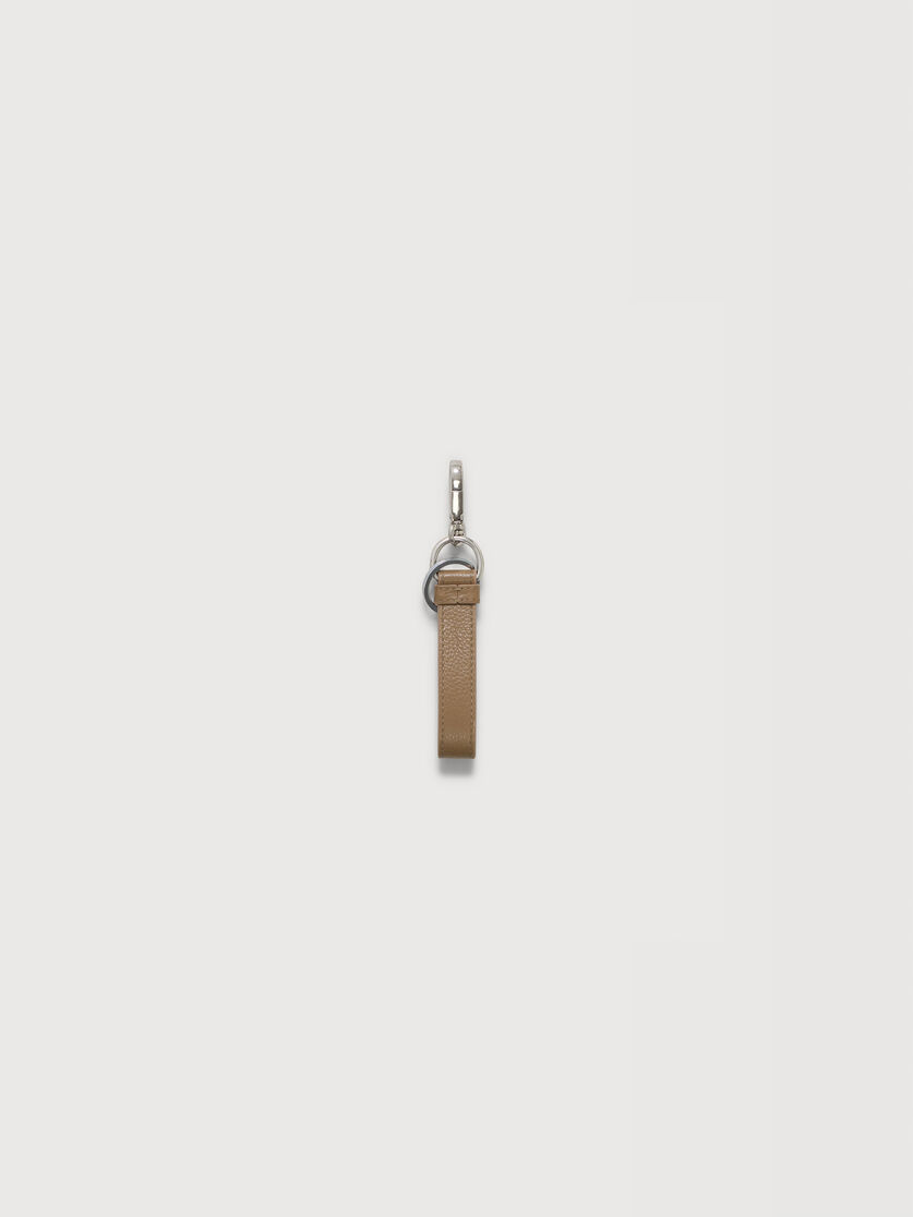 Brown leather keyring with Marni Mending embroidery, Image 2