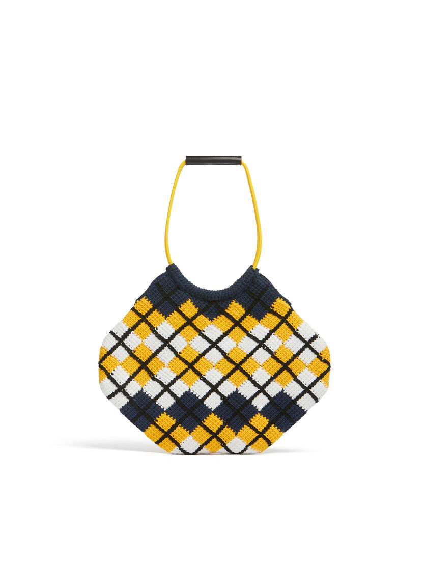 Pink rhombus cotton knit MARNI MARKET handbag - Shopping Bags - Image 3