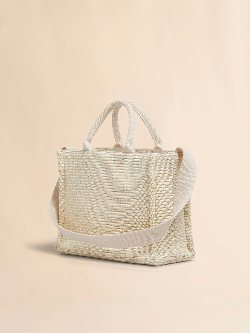 Pink raffia-effect Small Tote Bag - Shopping Bags - Image 2