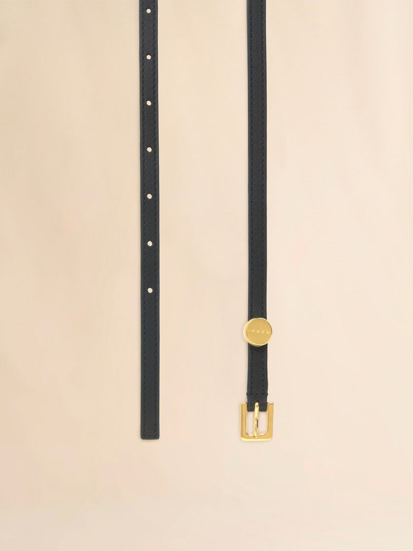 Black leather Envelope belt - Belts - Image 3