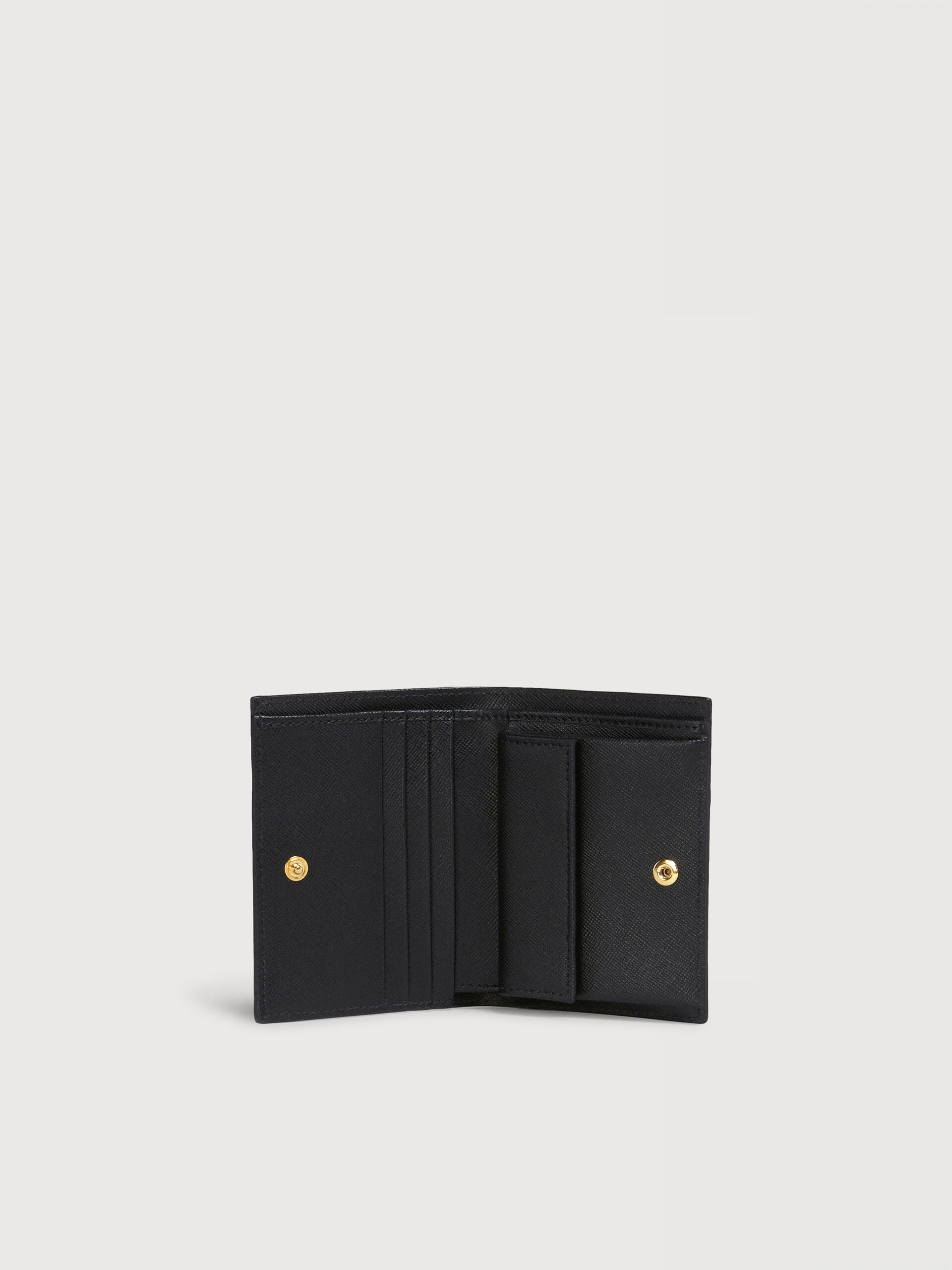 ブラック サフィアーノレザー製 二つ折りウォレット | Marni