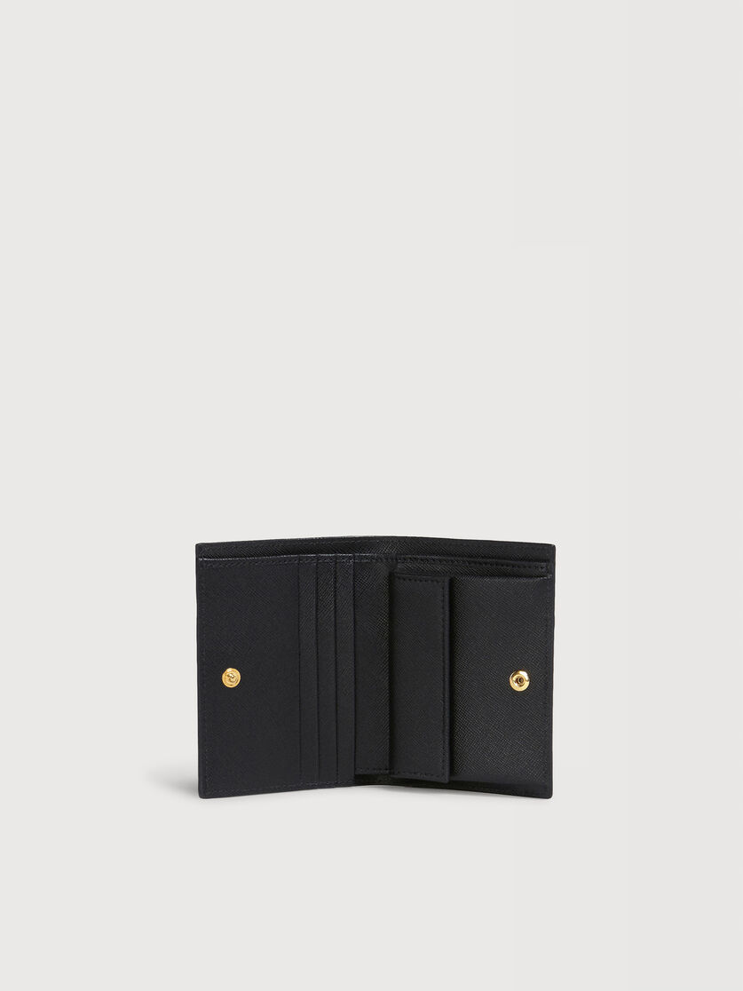 Black saffiano leather bi-fold wallet, Image 2