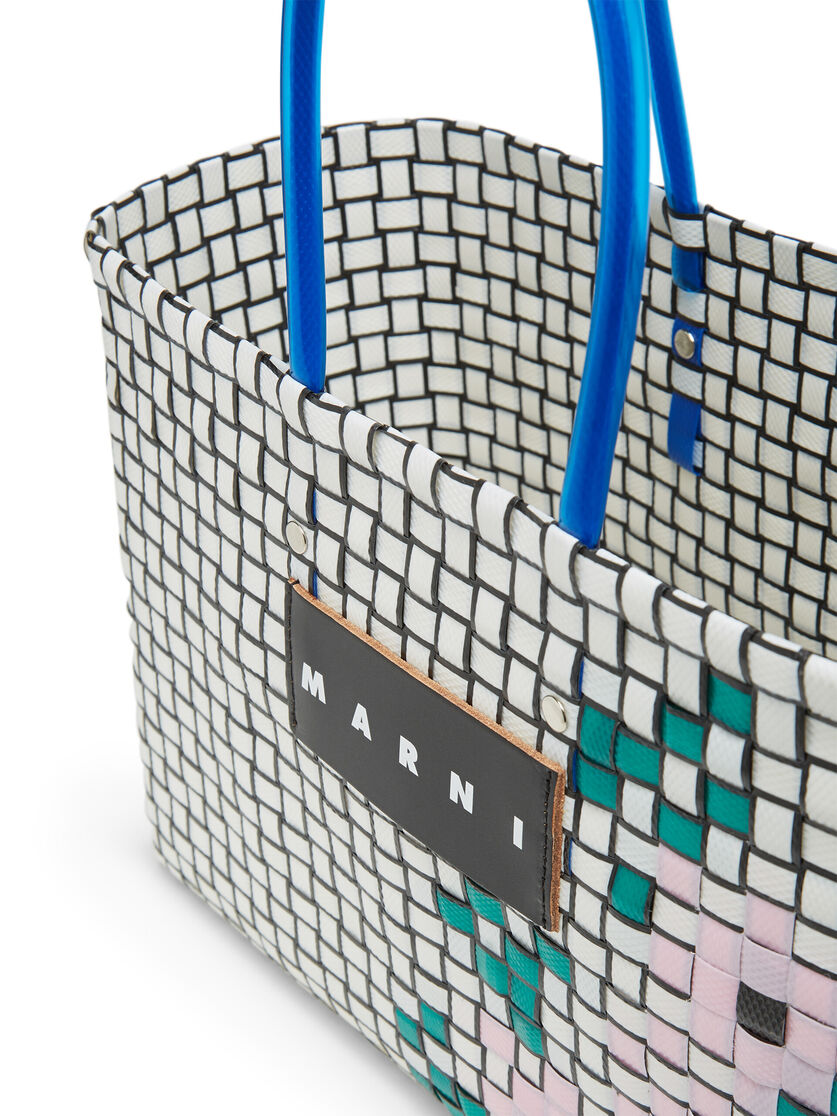 Blue MARNI MARKET MINI FLOWER BASKET bag - Shopping Bags - Image 4