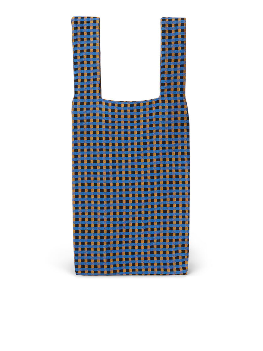MARNI MARKET cotton shopping bag with check print - Shopping Bags - Image 3