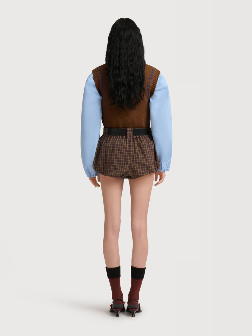 Purple poplin bloomers with checked pattern, Image 4