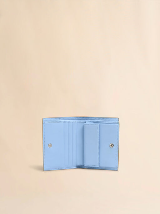 Brown leather bifold wallet with Marni Mending embroidery - Wallets