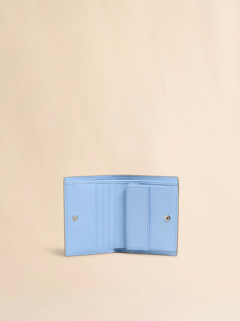 Brown leather bifold wallet with Marni Mending embroidery - Wallets - Image 2