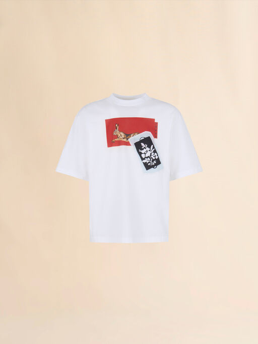ホワイト コットン製Tシャツ - シャツ