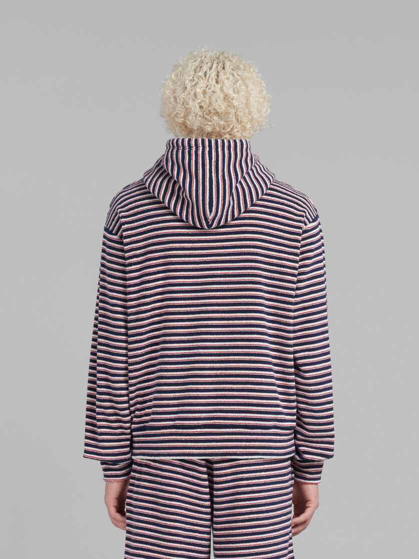 Red and blue striped terry hoodie - Sweaters - Image 3