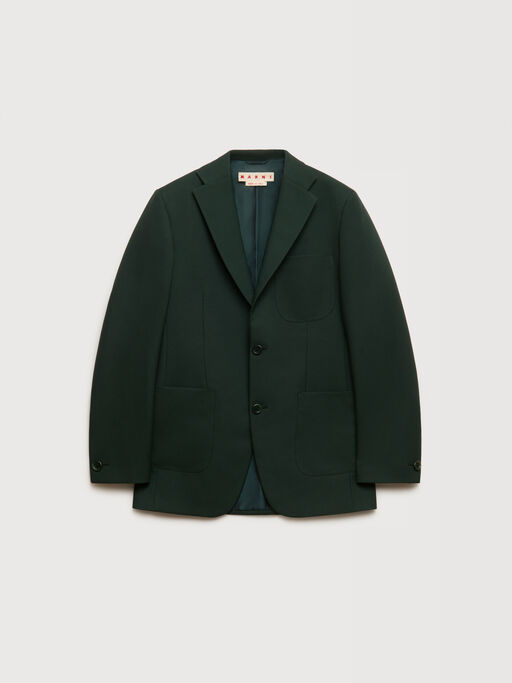 Deep green techno fabric jacket - Jackets