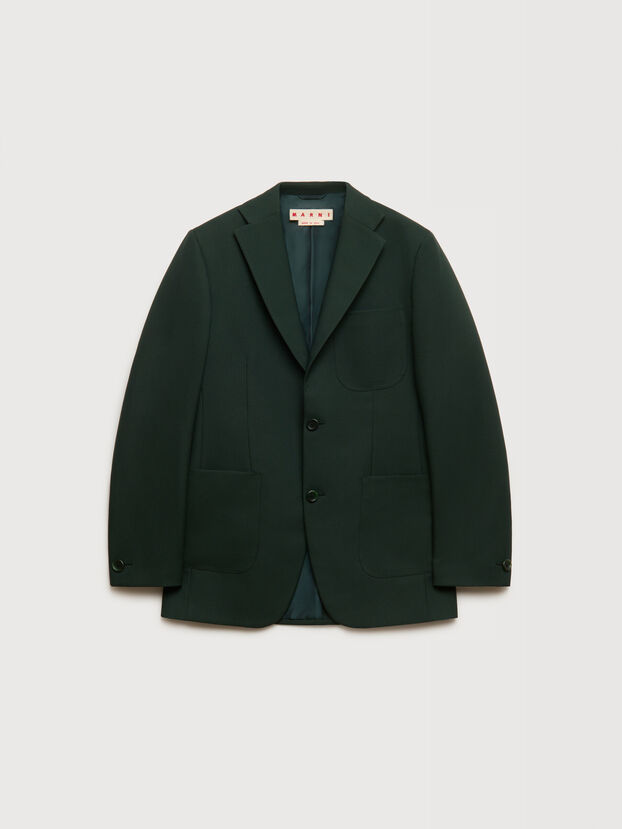 Deep green techno fabric jacket - Jackets