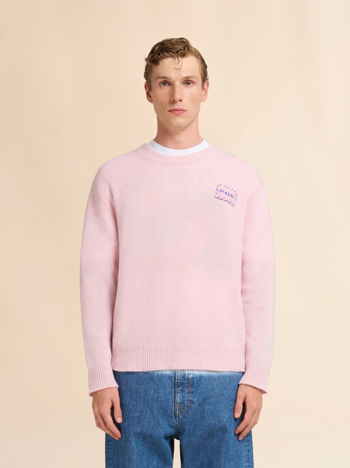 ピンク カシミアセーター Marniパッチ付き - プルオーバー
