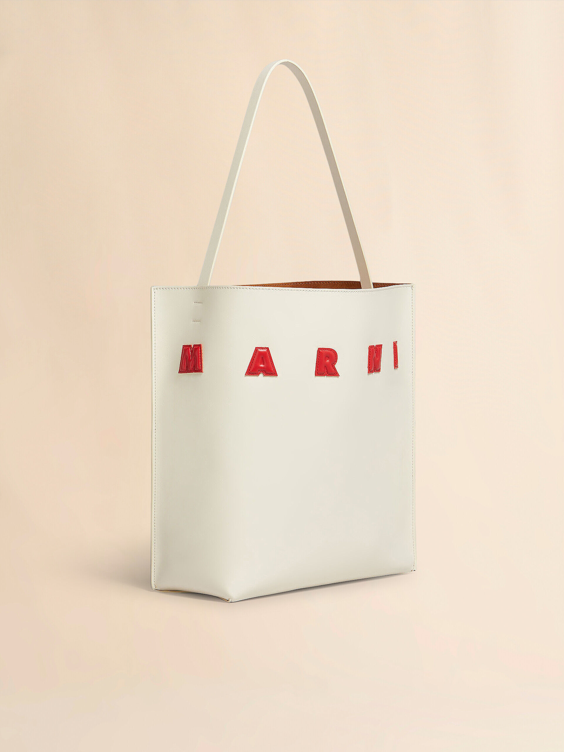 White leather Museo medium hobo Bag with patches | Marni