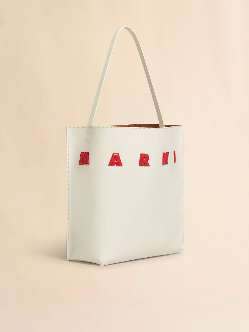 White leather Museo medium hobo Bag with patches - Shopping Bags - Image 1