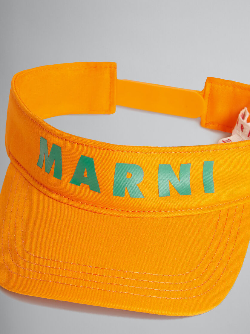 Orange gabardine visor with logo - Caps - Image 3