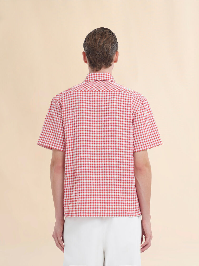 Light blue and white seersucker checked shirt - Shirts - Image 3