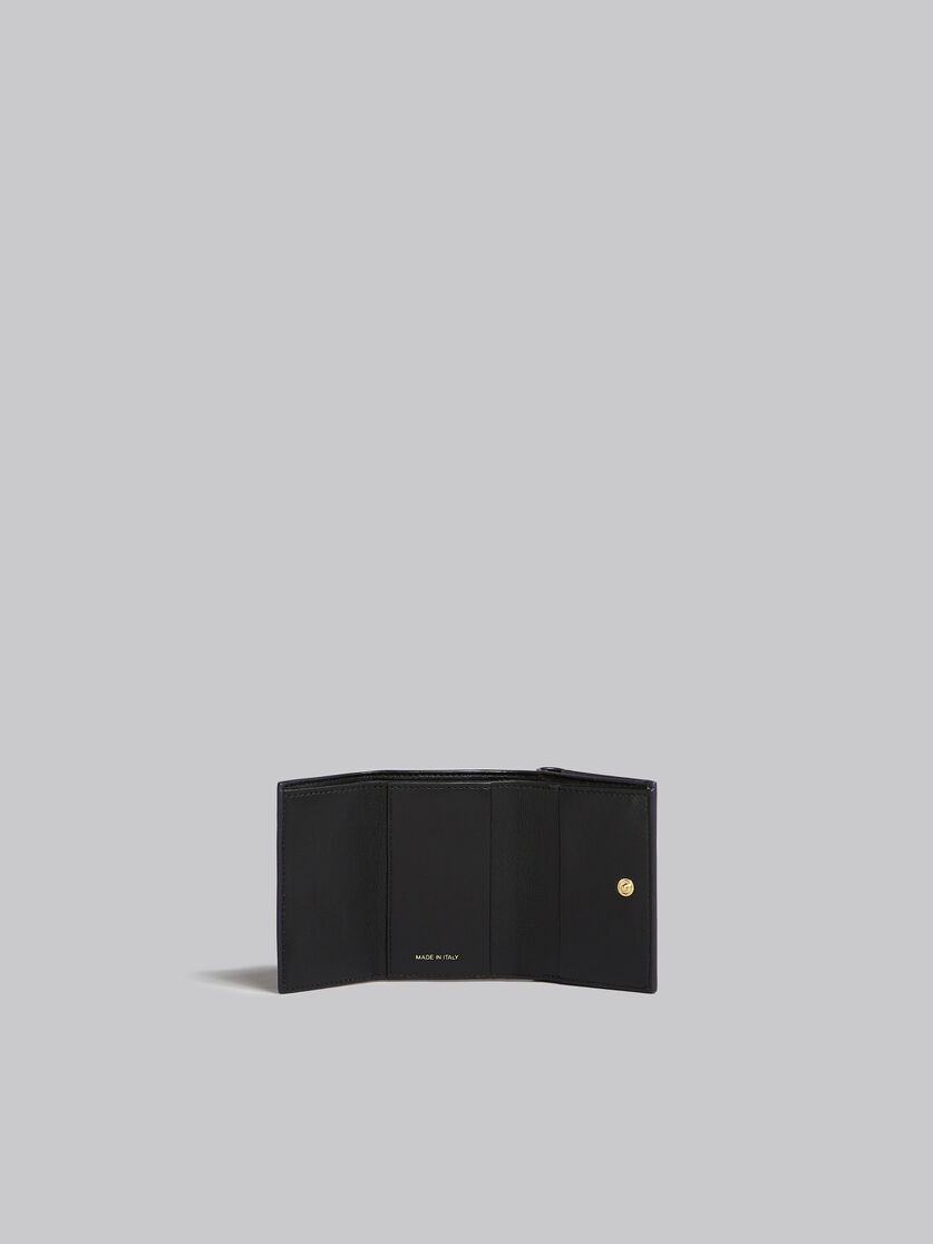 グレー、ブラックレザー製三つ折りウォレット - 財布 - Image 2