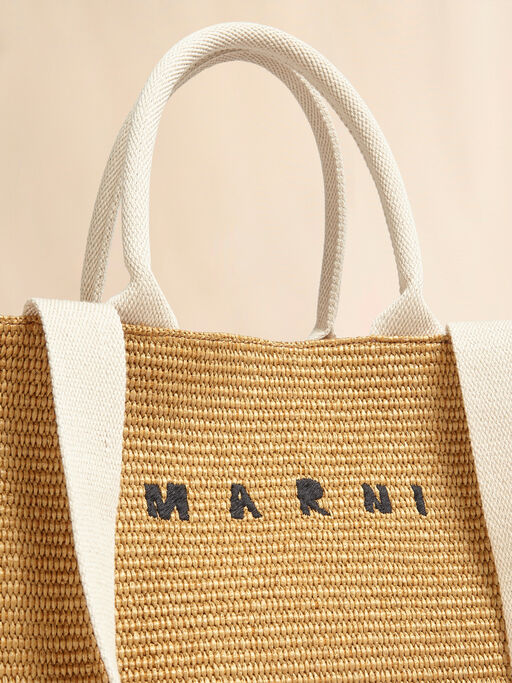 Tote Bag aus Material in Bast-Optik - Shopper