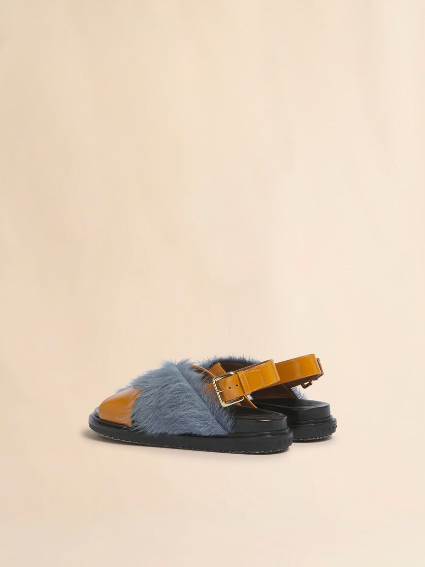 Tan and blue long-hair and leather Fussbett, Image 3