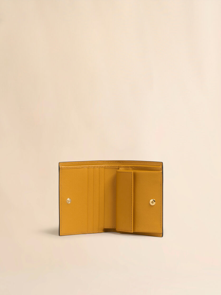 Blue white and brown saffiano leather bi-fold wallet - Wallets - Image 2