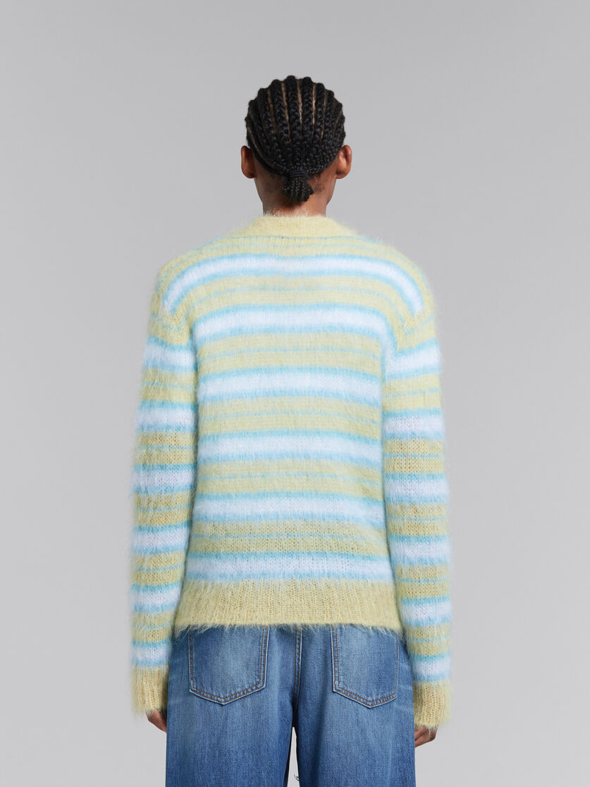 Mohair cardigan with green stripes - Pullovers - Image 3