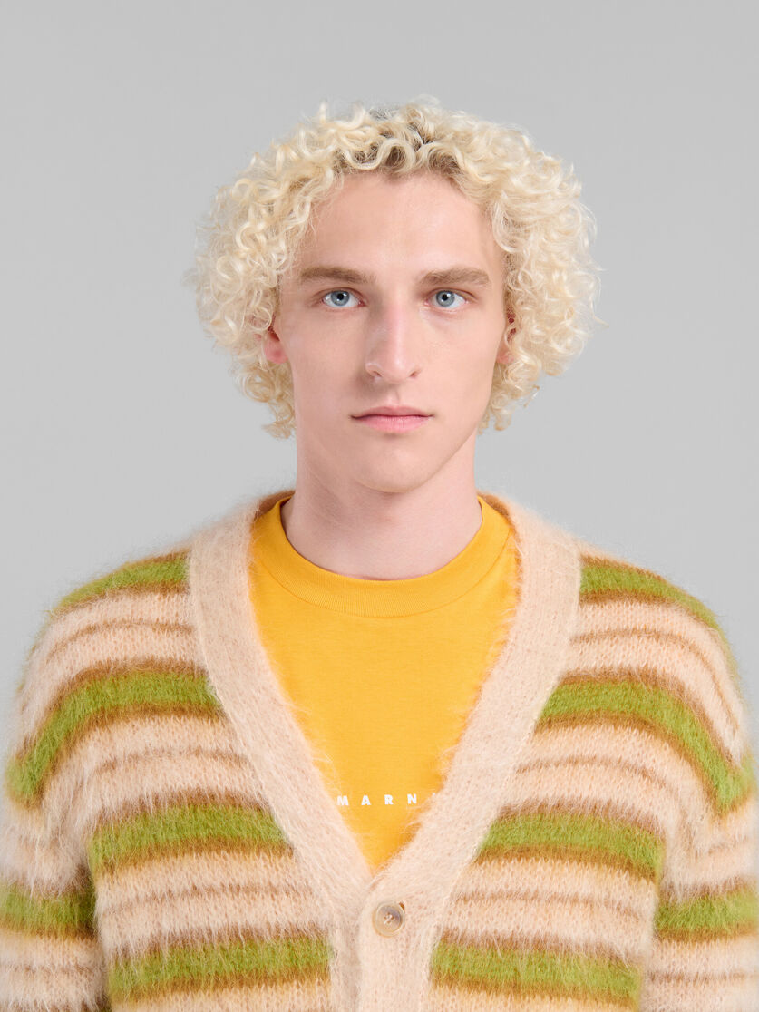 Cardigan marrone in mohair a righe - Pullover - Image 4