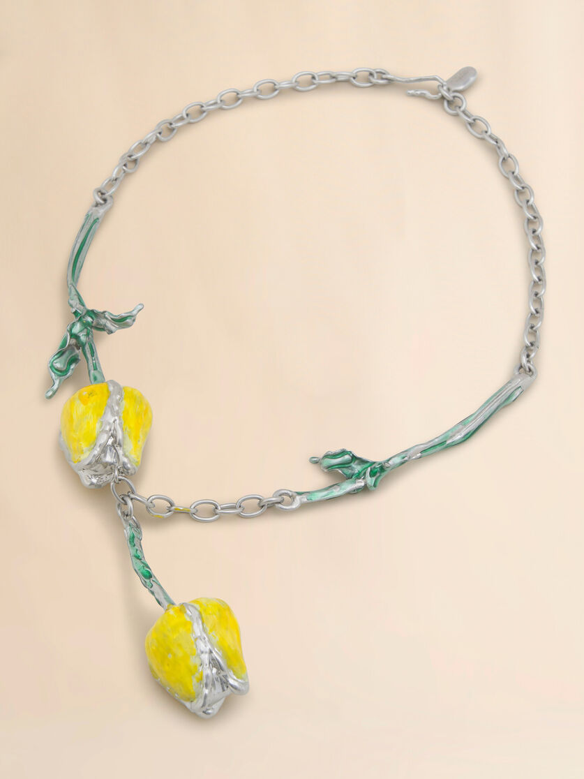 Yellow enamelled Tulip necklace - Necklaces - Image 2