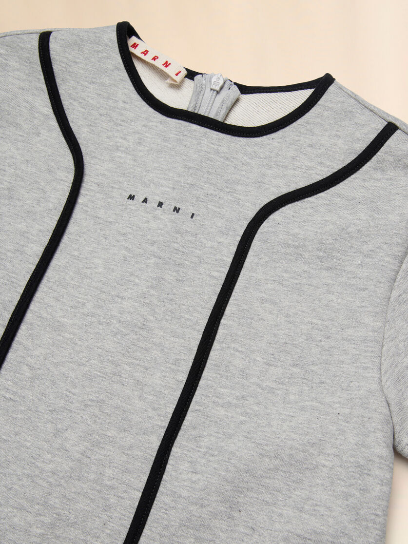 Gray cotton dress with contrast piping, Image 3