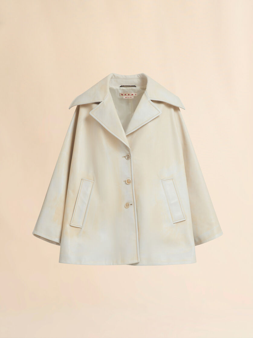 Light yellow leather cape - Coats - Image 1