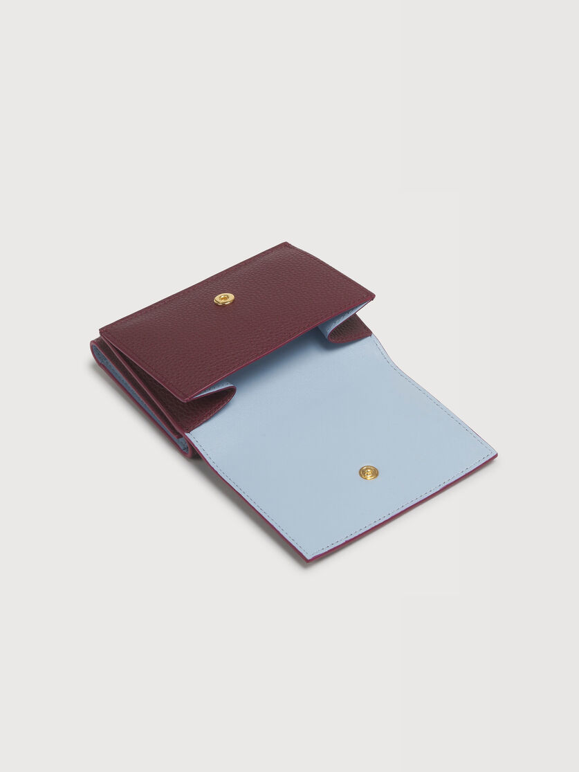 Burgundy leather trifold wallet with Marni Mending, Image 5