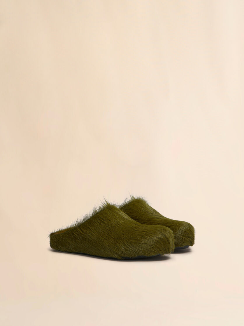 Blue long-hair calfskin Fussbett sabot - Clogs - Image 2