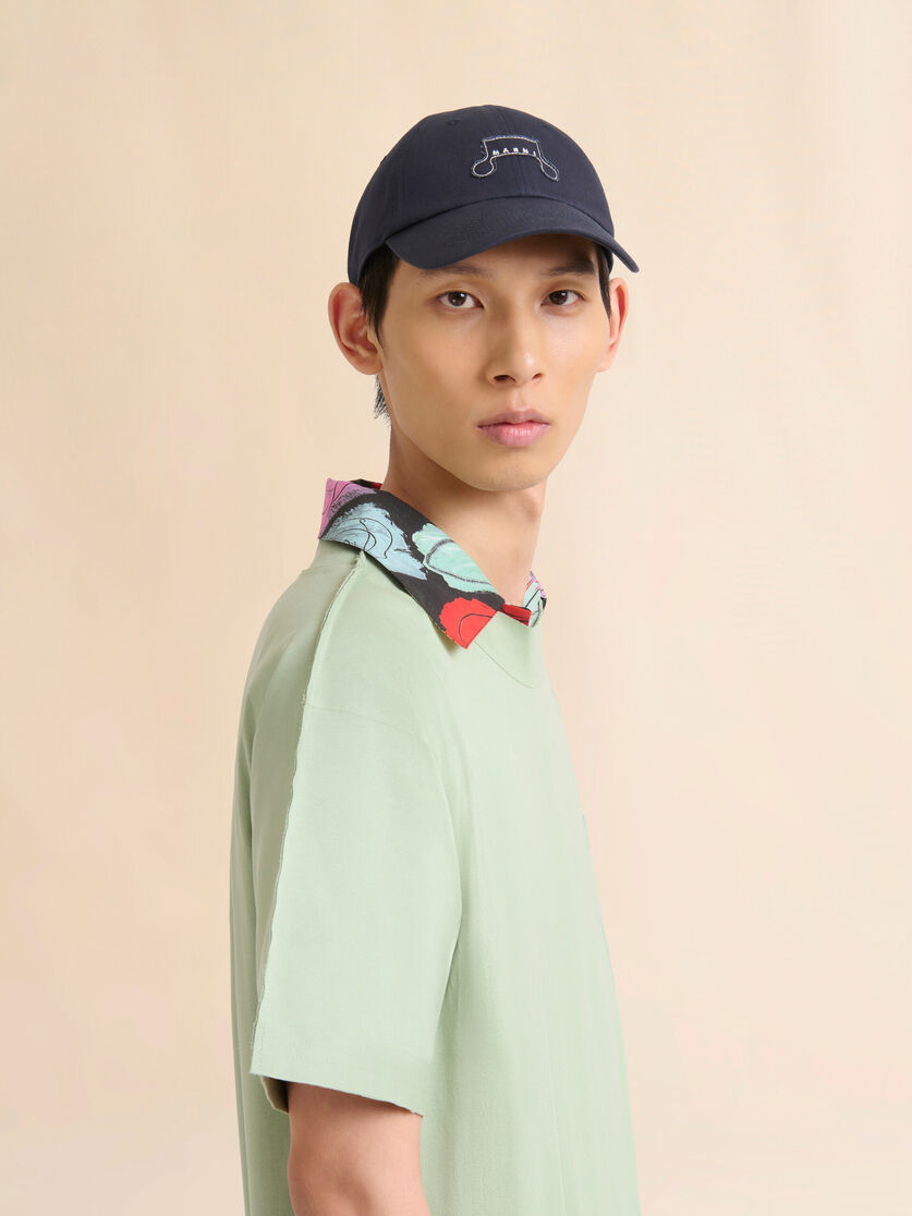 Deep blue organic gabardine baseball cap with Trunkaroo patch - Hats - Image 2