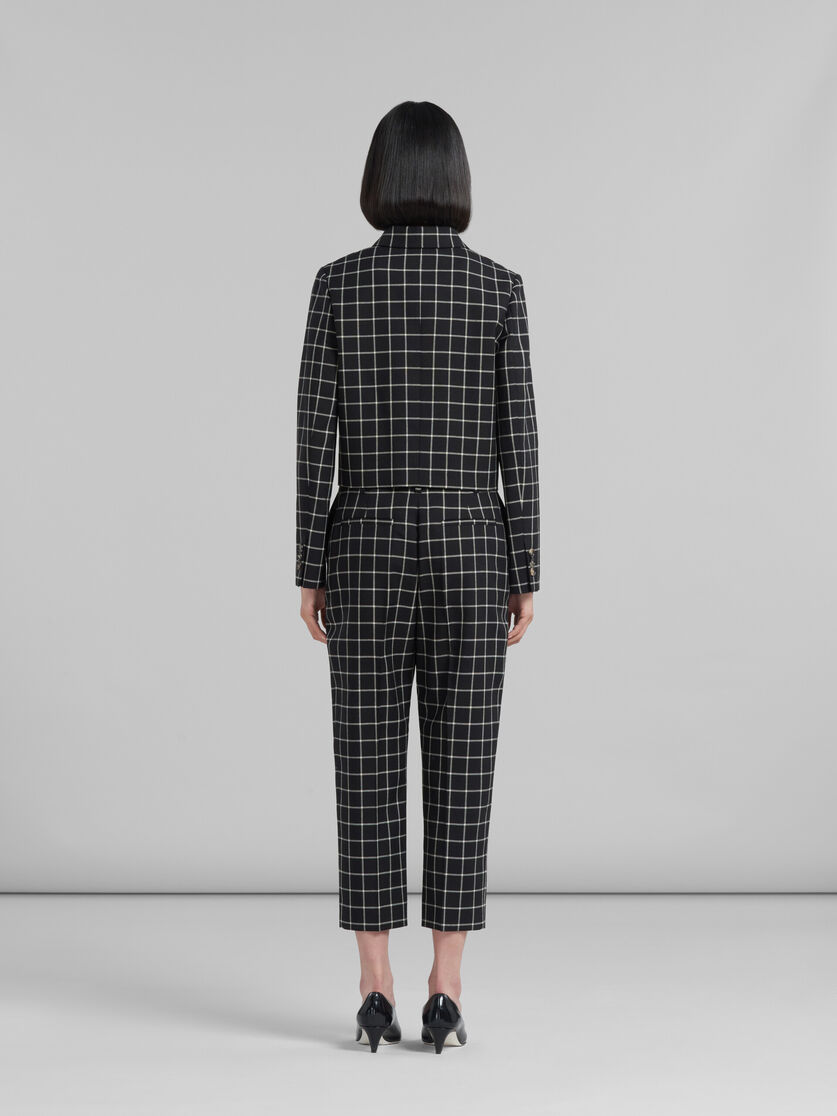 Black checked wool trousers - Pants - Image 3