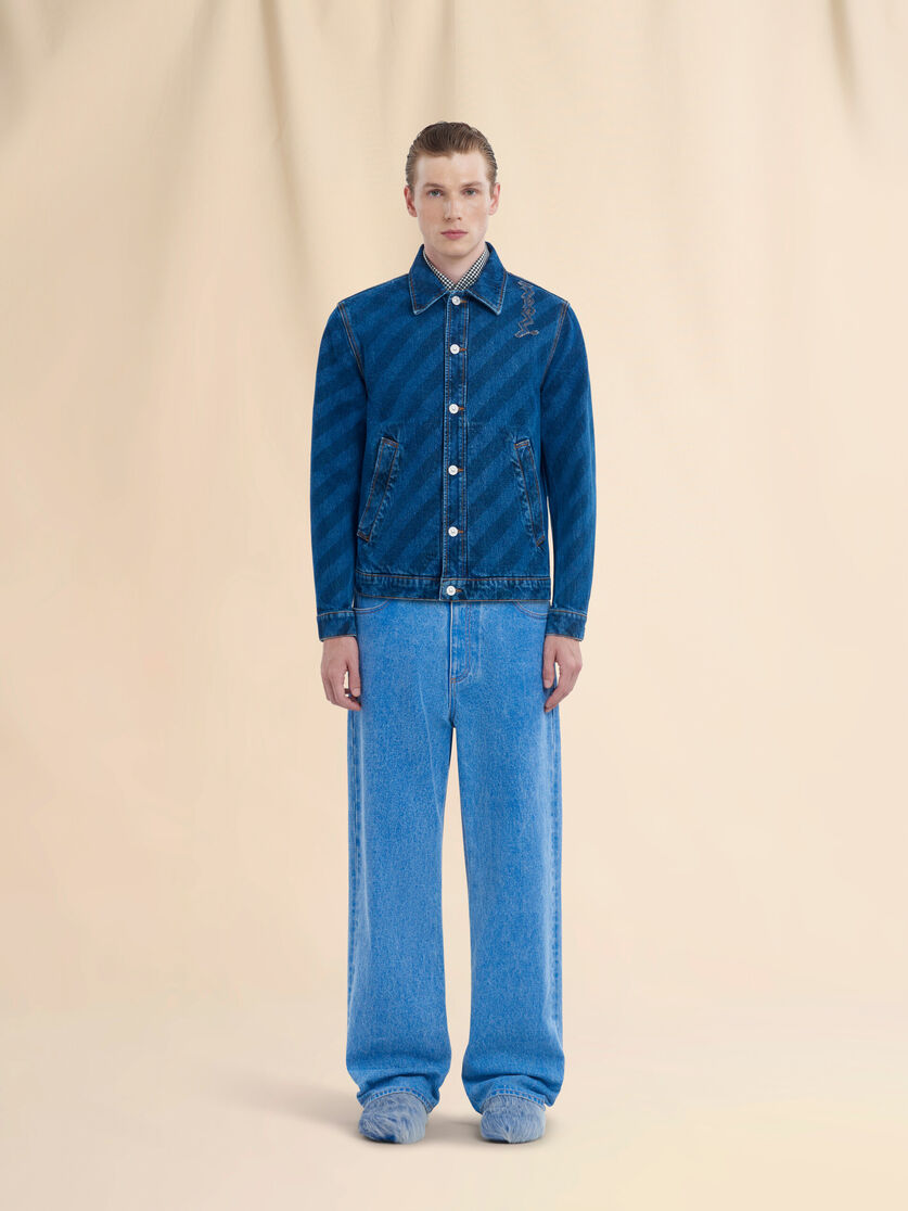 Blue striped denim jacket - Jackets - Image 2