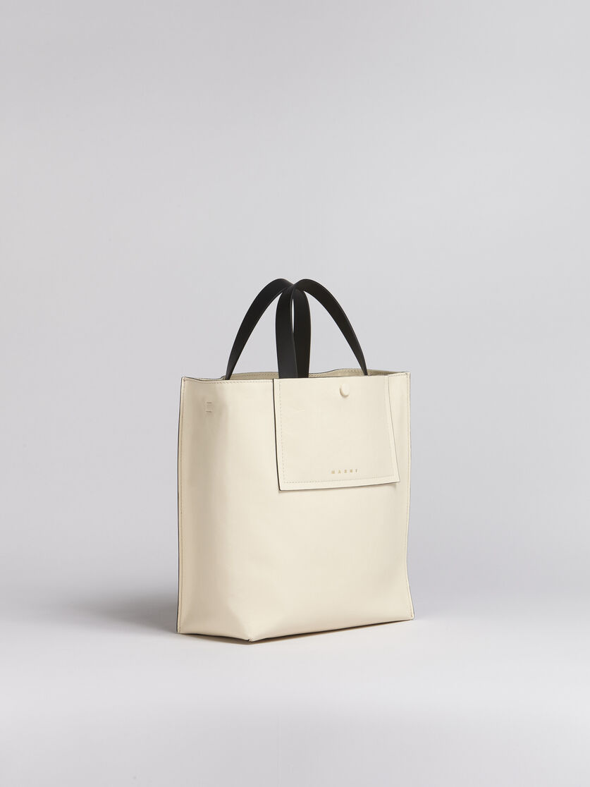 MUSEO SOFT bag piccola in pelle bianca e rosso - Borse shopping - Image 5