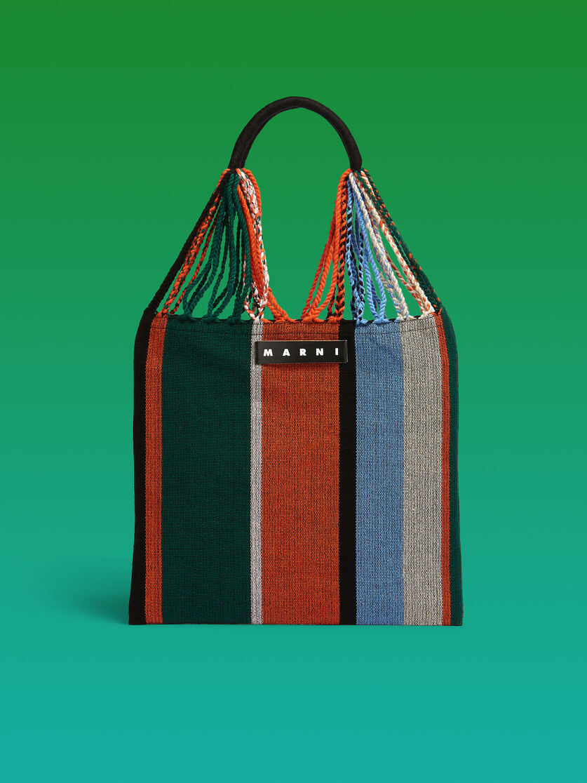 MARNI MARKET ポリエステル ショッピングバッグ ハンモック風ハンドル付き グレー/ターコイズ/レッド - ハンドバッグ - Image 1