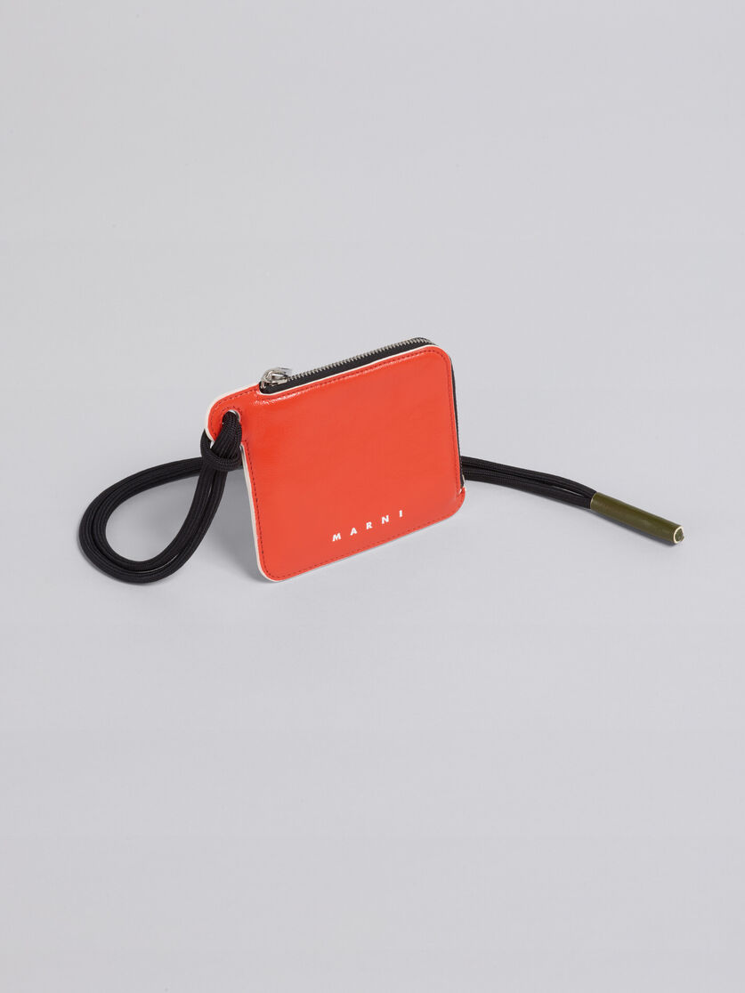 Zweifarbige Brieftasche mit L-Reißverschluss aus glänzendem Kalbsleder - Brieftaschen - Image 5