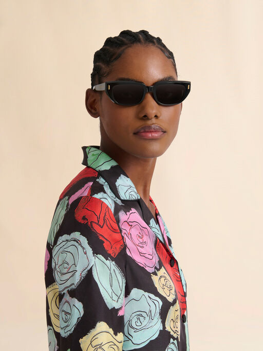 Black acetate Etezea sunglasses - Optical