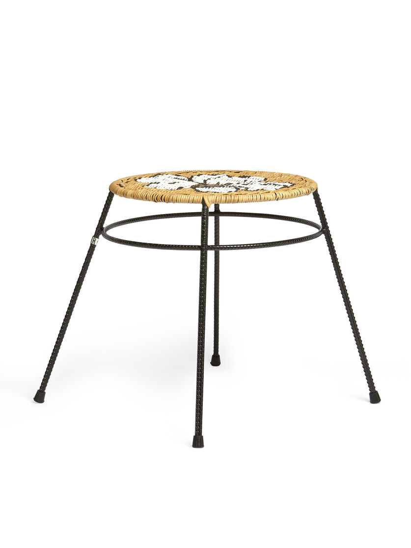 Tabouret-table MARNI MARKET fleuri en fer et fibre naturelle - Mobilier - Image 2