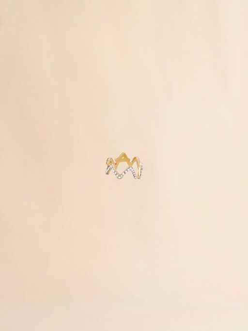 Gold Marni Symbol ring with rhinestones - Rings