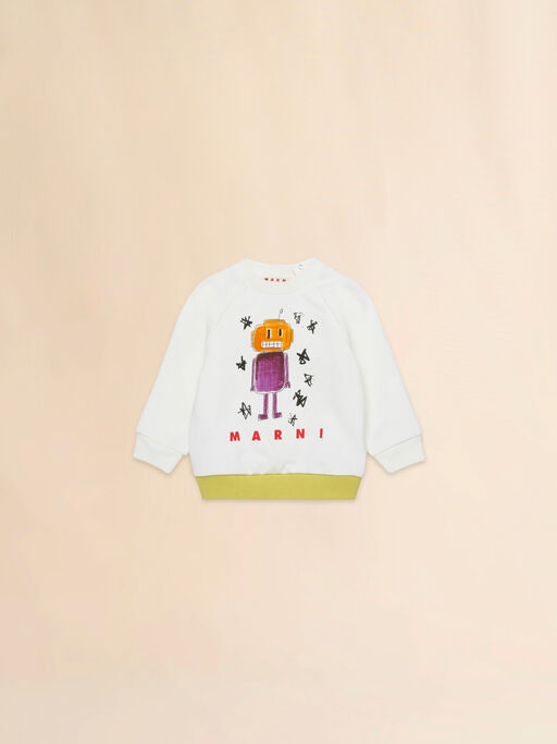 Off-white cotton sweatshirt with Robottini print - Sweaters