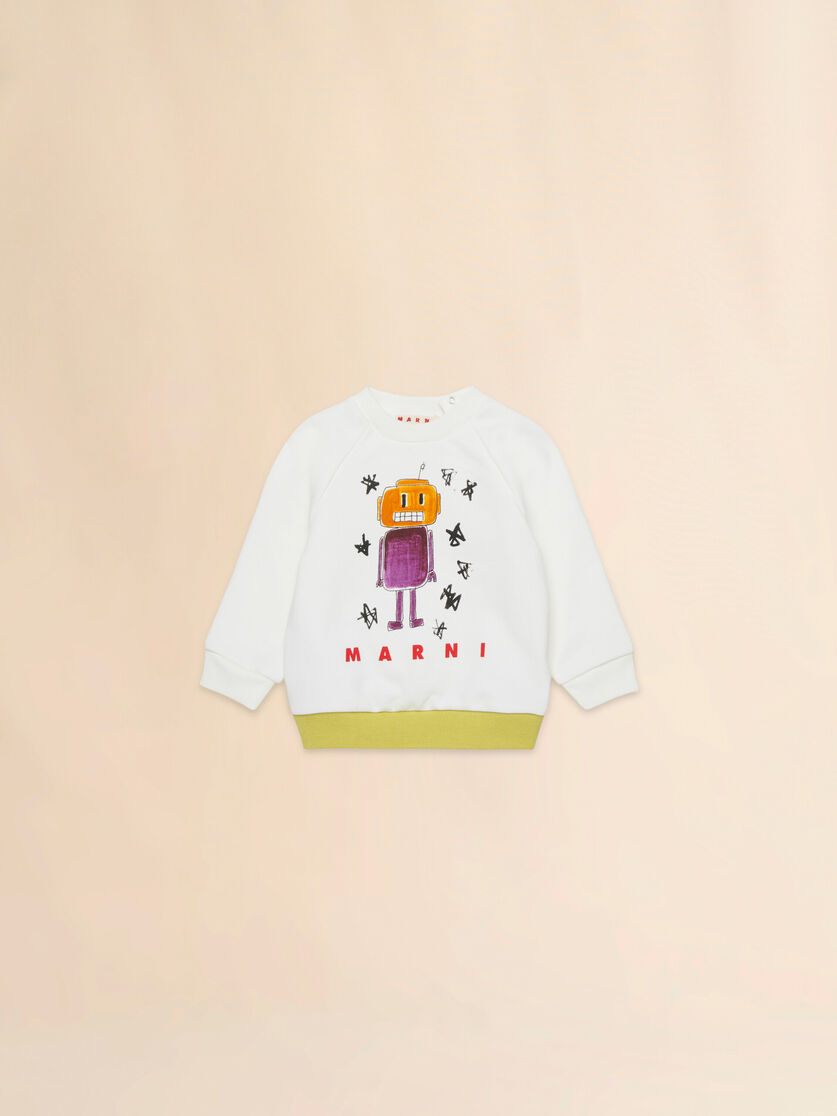 Off-white cotton sweatshirt with Robottini print - Sweaters - Image 1