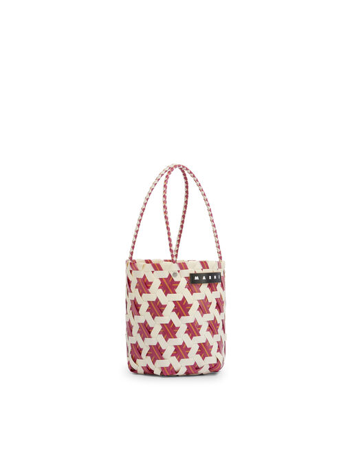 レッド MARNI MARKET シリンダーシェイプ バスケットバッグ - ショッピングバッグ