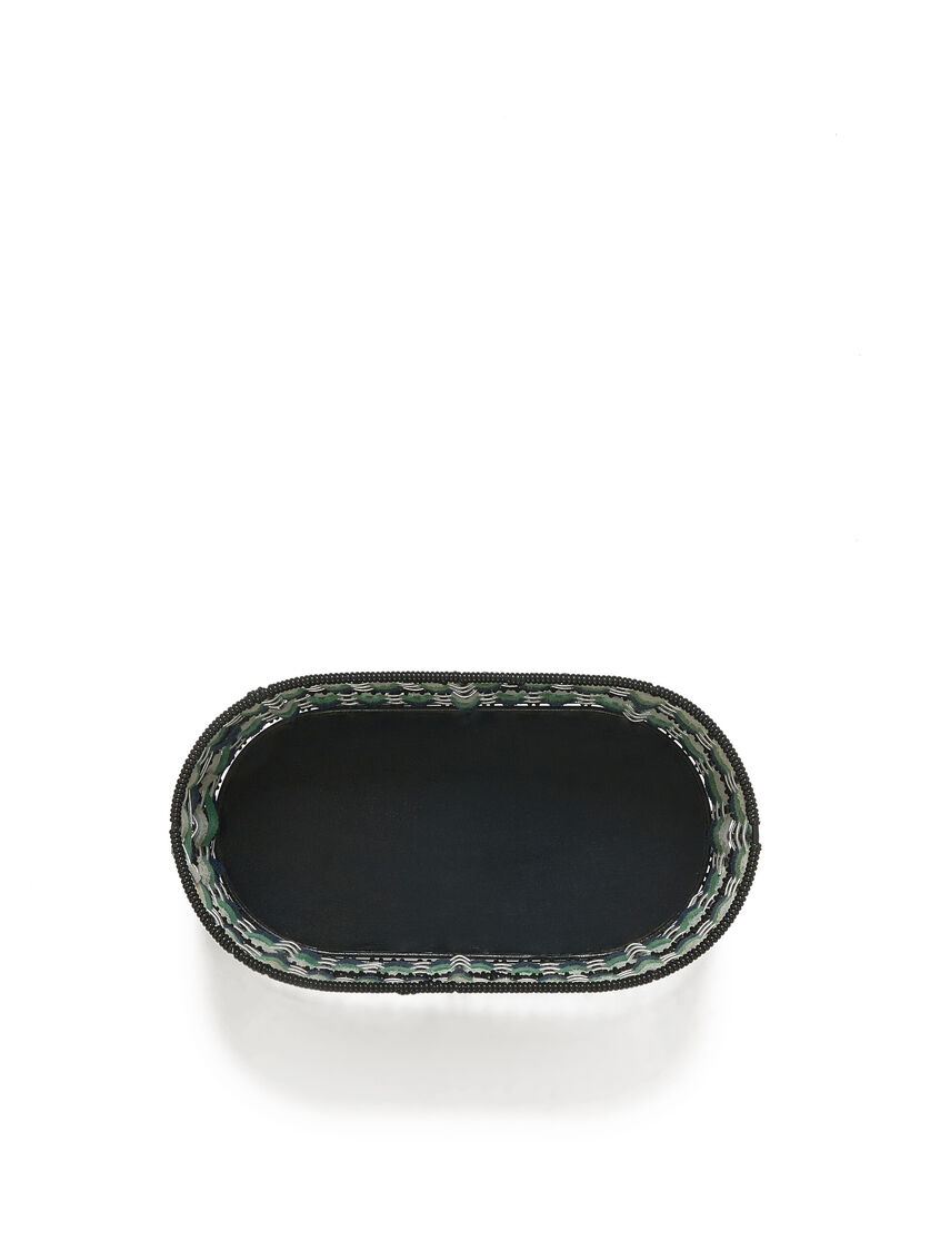 Blue green and yellow Marni Market oval storage basket | Marni